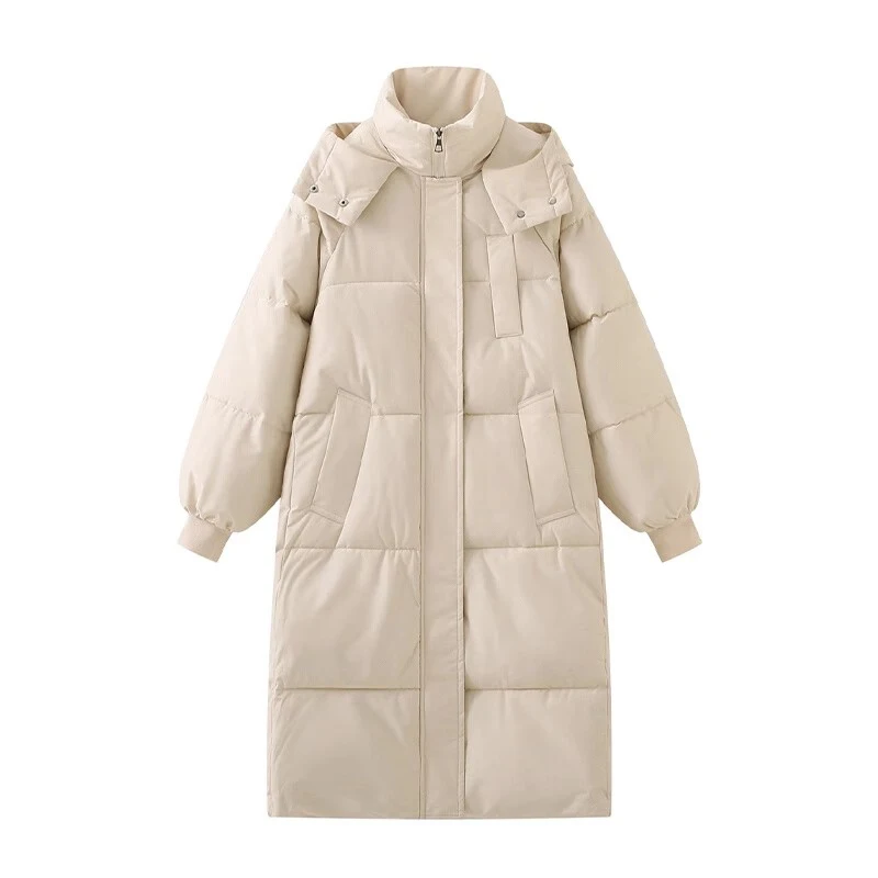 Manteau en coton rembourré avec fermeture éclair pour femme, veste monochrome, parkas décontractées pour femme, vêtements d'extérieur chauds UNIS issants, document At, hiver 2023