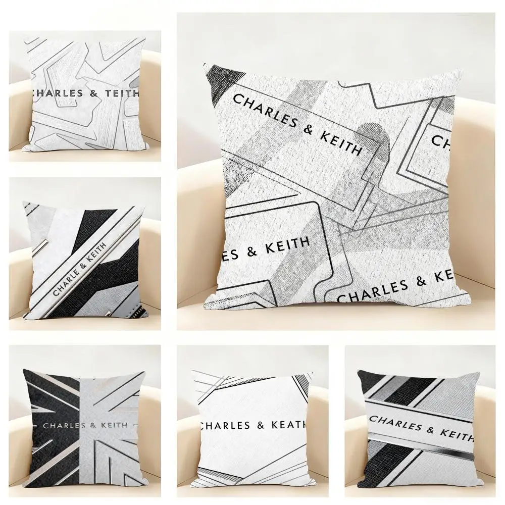 

Fashion Brand C-Charles & K-Keith Cushion Cover Linen Pillowcase Soft for Sofa Bed Home Room Decor