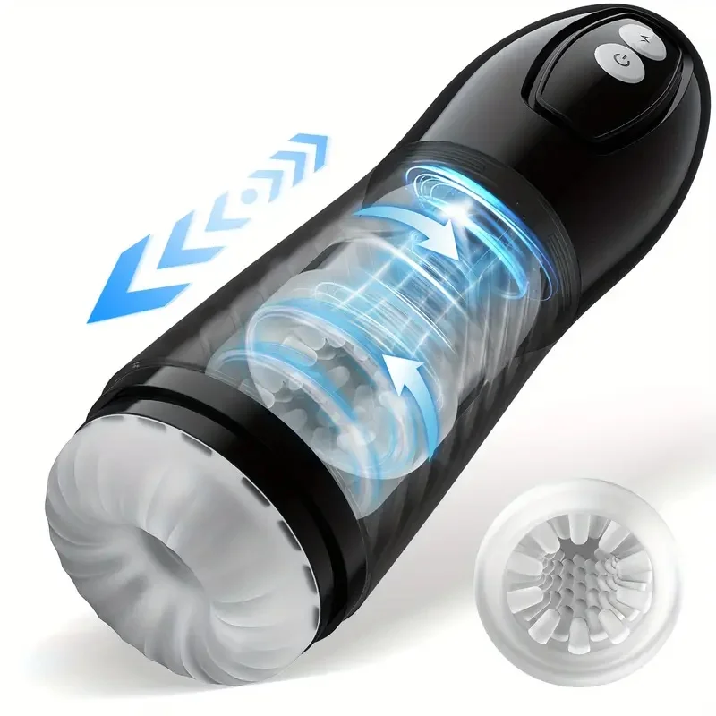 The upgraded 12S male masturbation device is a men's sex toy with 10 thrust, rotation and vibration, and sucking functions
