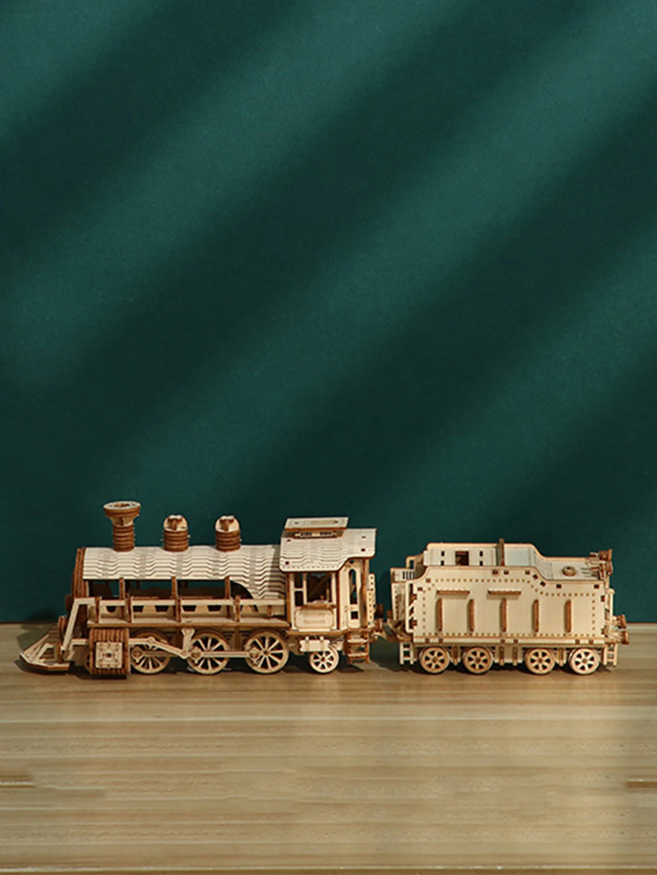3D 木製パズル機械式列車モデルキット頭の体操車両構築子供の誕生日クリスマスのためのユニークなギフト