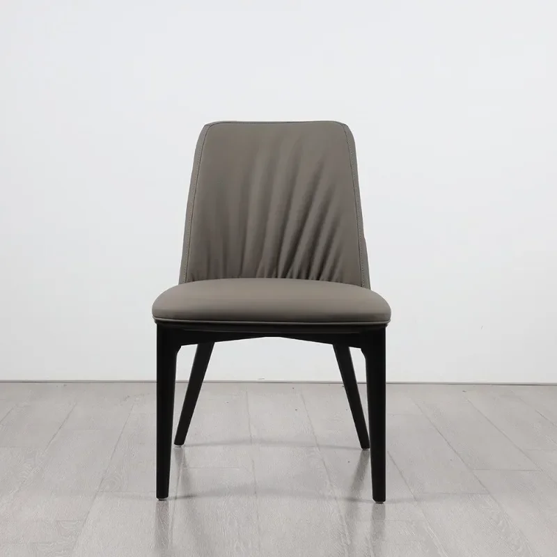 Hotel book chair, western restaurant banquet solid wood leather dining chair