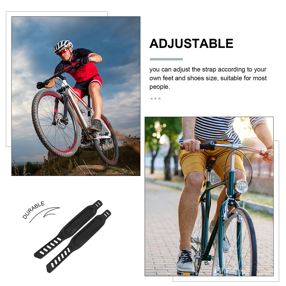 

2pcs Adjustable Bike Pedal Straps Anti-Slip Exercise Cycle Footrest Straps Universal Replacement For Gym Home Fitness Equipment