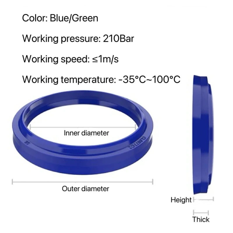 DH/DHS Polyurethane Dustproof Seal for Hydraulic Rod Automobile Compressor Excavator Bulldozer Punching Machine Pneumatic Press