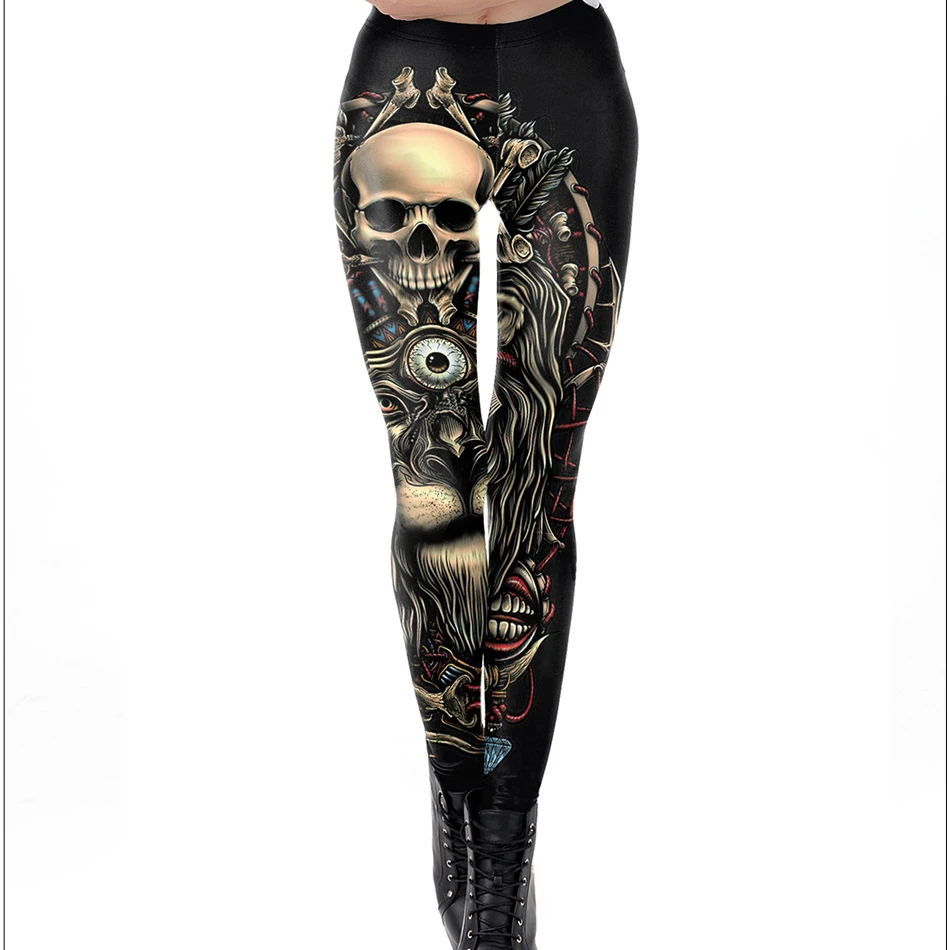 

Seleton Skull 3D Printed Tight Yoga Pants Women Halloween Cosplay Bottom Costume Slim Fit Party Role Play Leggings Trousers