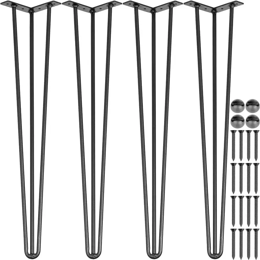 

Hairpin Table Legs 28 Black Set of 4 Desk Legs 880lbs Load Capacity Each 220lbs Hairpin Desk Legs 3 Rods for Bench Desk Dining E