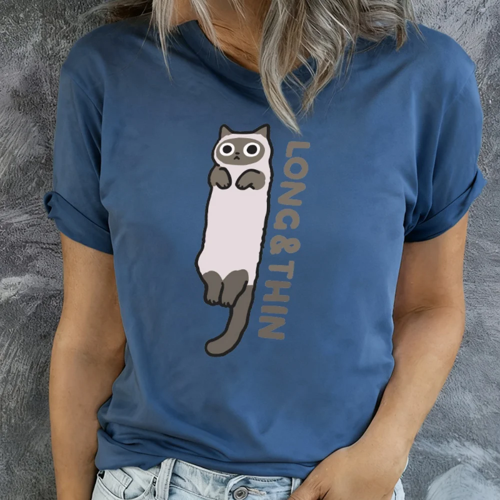 

1 шт., длинные и тонкие растянутые сиамские нашивки с изображением кота для одежды, аппликации, моющиеся футболки «сделай сам», термонаклейки для глажки