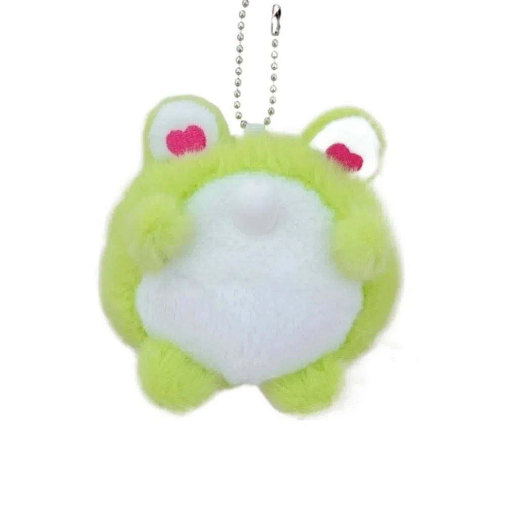 Soft Squeaking Bubble Frog Keychain Spitting Bubble Green Plush Dolls Pendant Bag Charms Cartoon Car Keyring Girl Gift