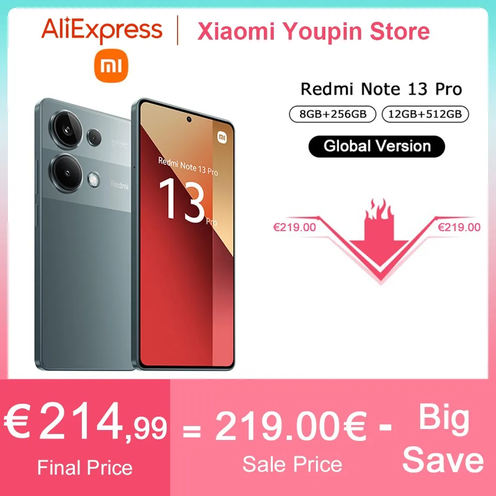 Globalna wersja Xiaomi Redmi Note 13 Pro 200MP kamera 6.67 \'\'AMOLED wyświetlacz 120Hz 256GB 512GBNFC MediaTek Helio G99 67W ładowanie