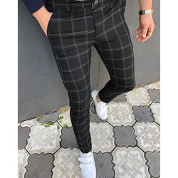 Plaid Fashion Men's Pants, Europe and the United States British Style Comfortable Casual Formal Pants, Hundreds of Suit Trousers