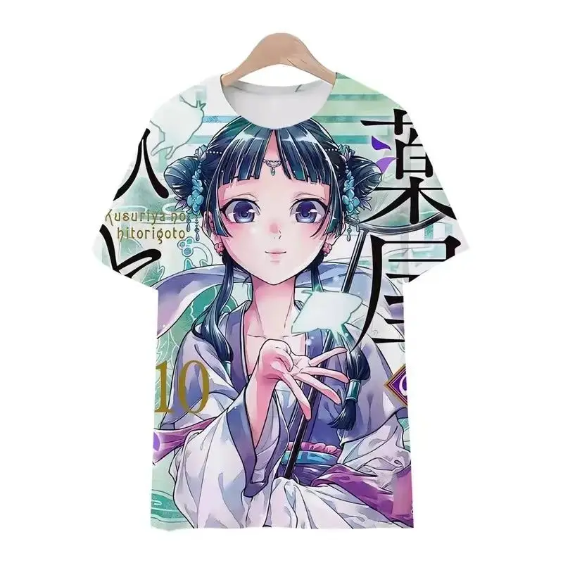 

3D Print Anime The Apothecary Diaries T-shirt Summer Short Sleeve Tee for Men Women Round-neck T Shirts Daily Wear