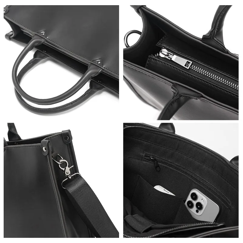Mode-Design Aktentaschen Männer Handtaschen Vintage Große Kapazität Totes Für Männer Aktentaschen Mit Schulter Gurt Umhängetasche Männlich