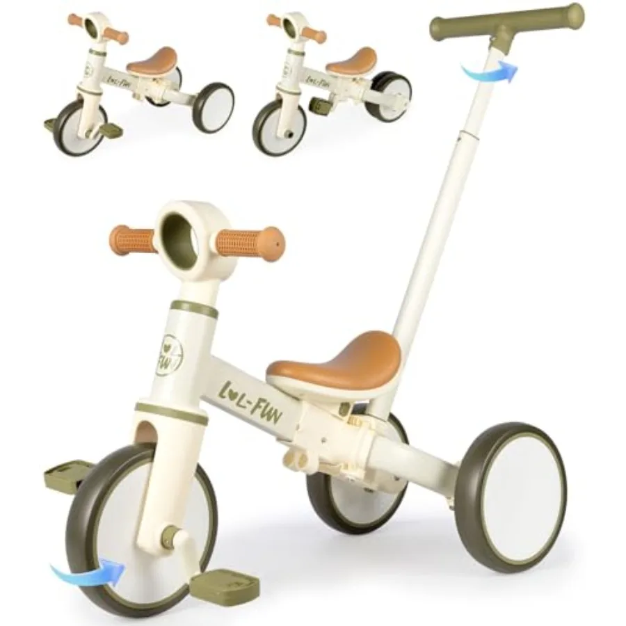 

Tricycle for Toddlers 1-3 Baby Balance Bike 1 2 Year Old Boys Girls Ride on Toy with Parent Steering Push Handle and Removable