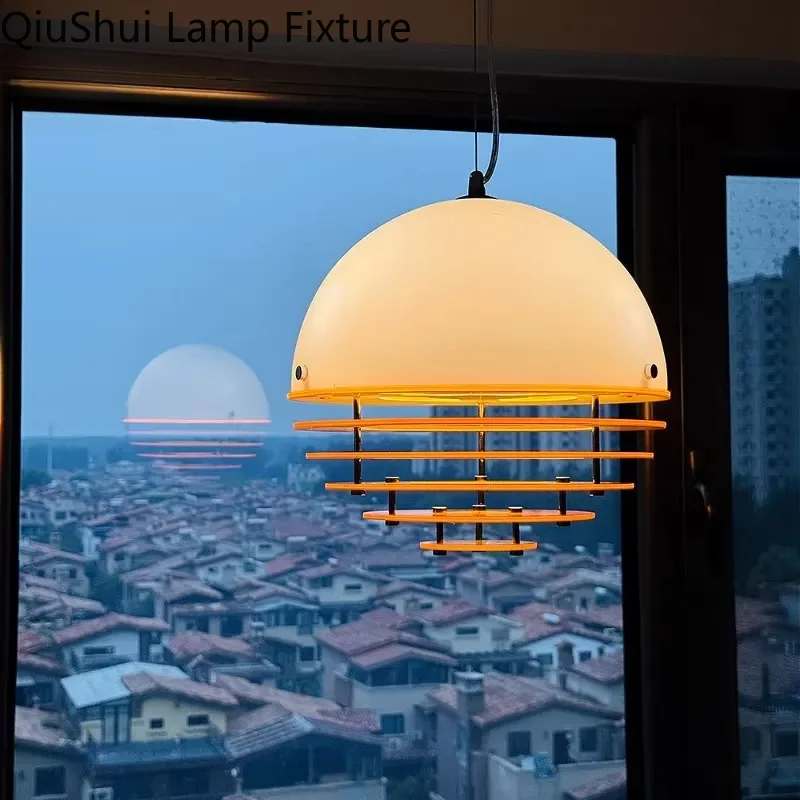 Sunset Reflection Glass Pendant Lamp Modern Creative Artistic Hanging Light For Kitchen Island Balcony Hallway Bedroom D20cm