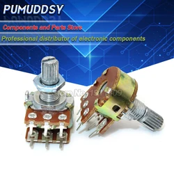 30PCS B1K B2K B5K B10K B20K B50K B100K B500K B1M 6Pin Shaft WH148 Amplifier Dual Stereo Potentiometer 1K 2K 5K 10K 50K 100K 500K