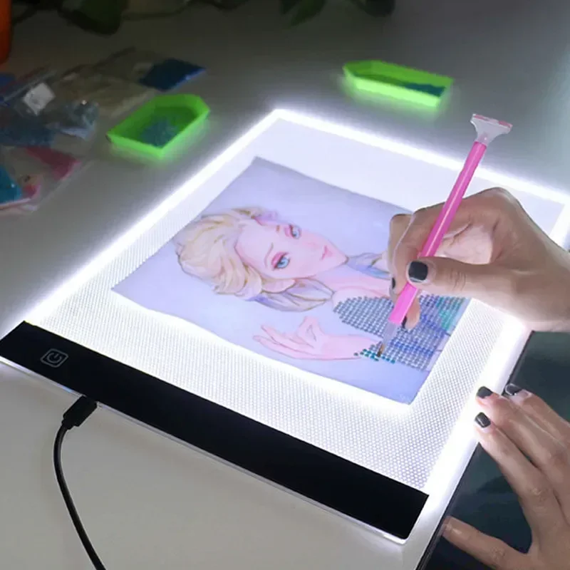 وسادة إضاءة LED مقاس A4/A5 لحماية العين أسهل لبيع التطريز الماسي بثلاثة مستويات لوحة رسم قابلة للتعتيم