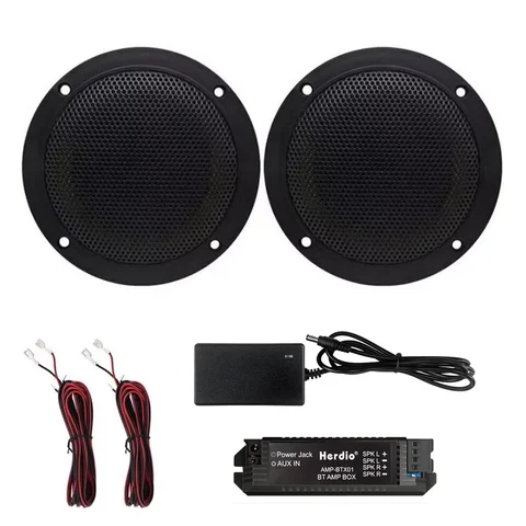 Herdio 4'' 160W Waterproof Marine Bluetooth Ceiling Speaker Background Music System In-Ceiling Speaker For Boat Bathroom Home