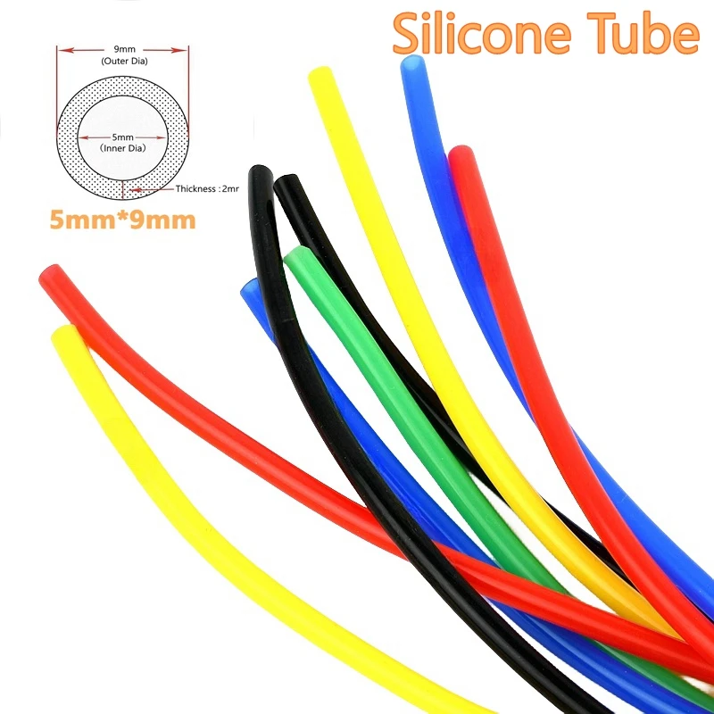 1/5 Meters I.D 5mm O.D 9mm Colorful Flexible Silicone Tube Food Grade Odorless Environmentally Friendly Drink Pipe Connector