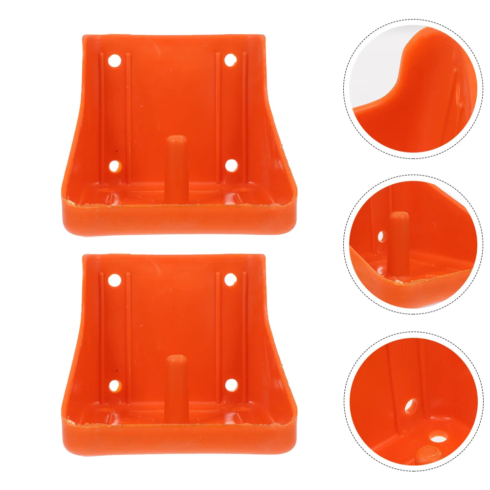 2 Pcs Pet Tray Sheep Feeding Holder Salt Block Cattle Feeder Hay Accessory Orange Livestock Lick