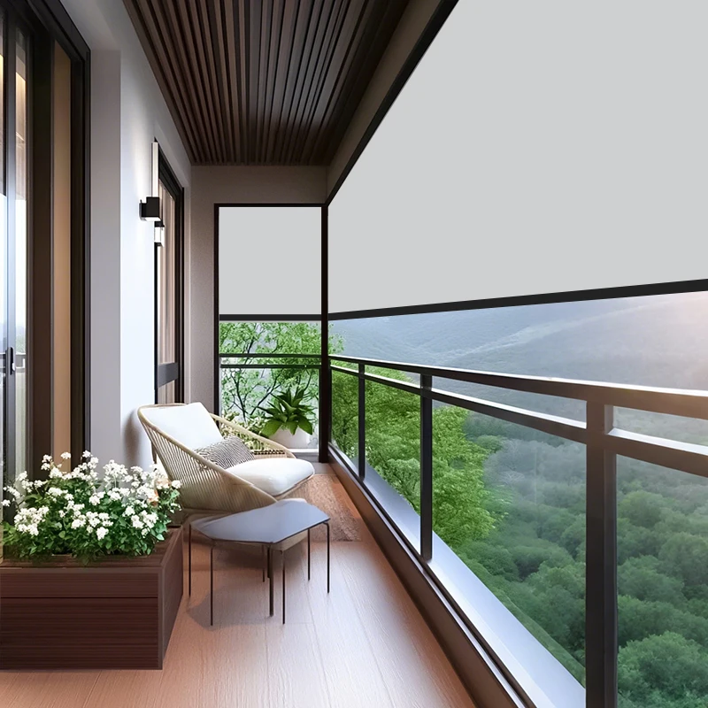 

Intelligent Electric Lifting Curtain Windproof Rain/Mosquito/Sunshade Heat-Insulating Roller Shutter for Balcony Window Sealing