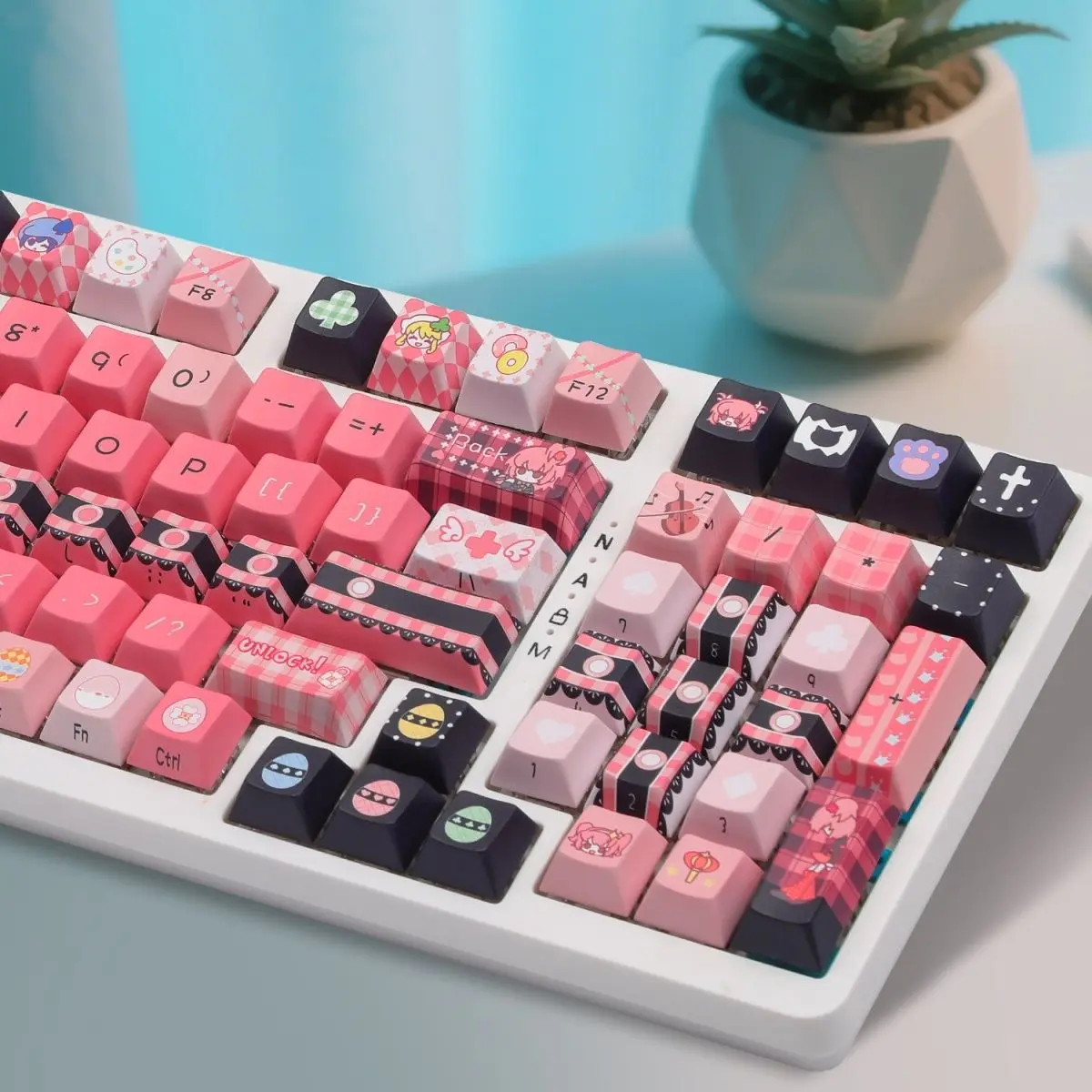 Custom Shugo Chara Keycaps Cute Set PBT Cherry Profile Gaming Key Caps for Mechanical Keyboard Accessories Gift