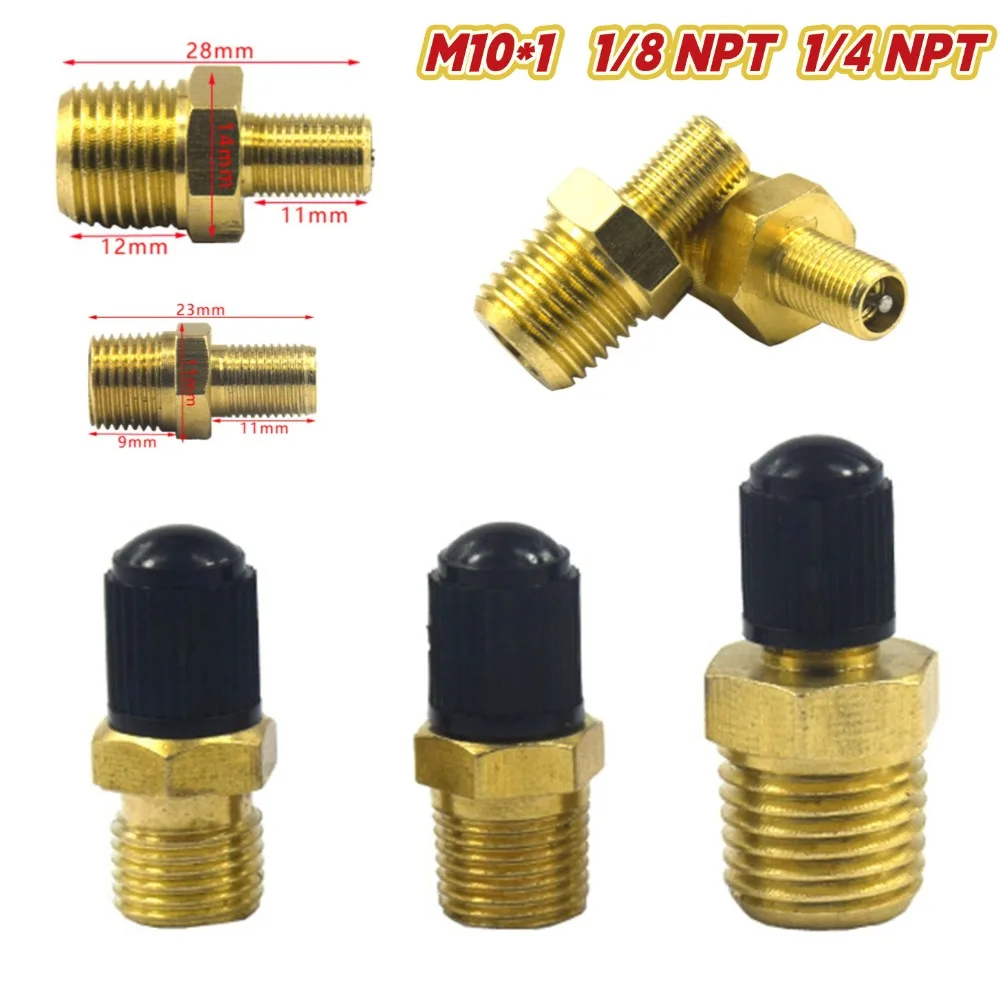 

Air Compressor Tank Fill Valve NPT Schrader-Brass Tank Fill Valve 1/4NPT 1/8NPT M10x1 Copper Valve Valve Tire Pressure Monitor