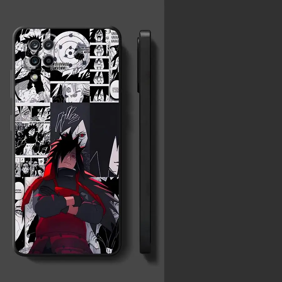 Uchiha Madara حافظة رائعة لهاتف سامسونج جالاكسي A10 A12 A05 A30 A15 A40 A16 A70 A04 A06 A20 A13 A50 A03 غطاء هاتف ناعم أسود #4