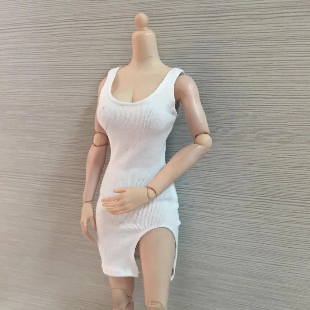 Conjunto de vestido de saia de roupas femininas em escala 1/6 para roupa de figura de ação de 12 ''