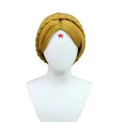 Game Atomic Heart Natasha Cosplay Wigs Twins Dancers 30cm Brown Heat Resistant Synthetic Women Wig