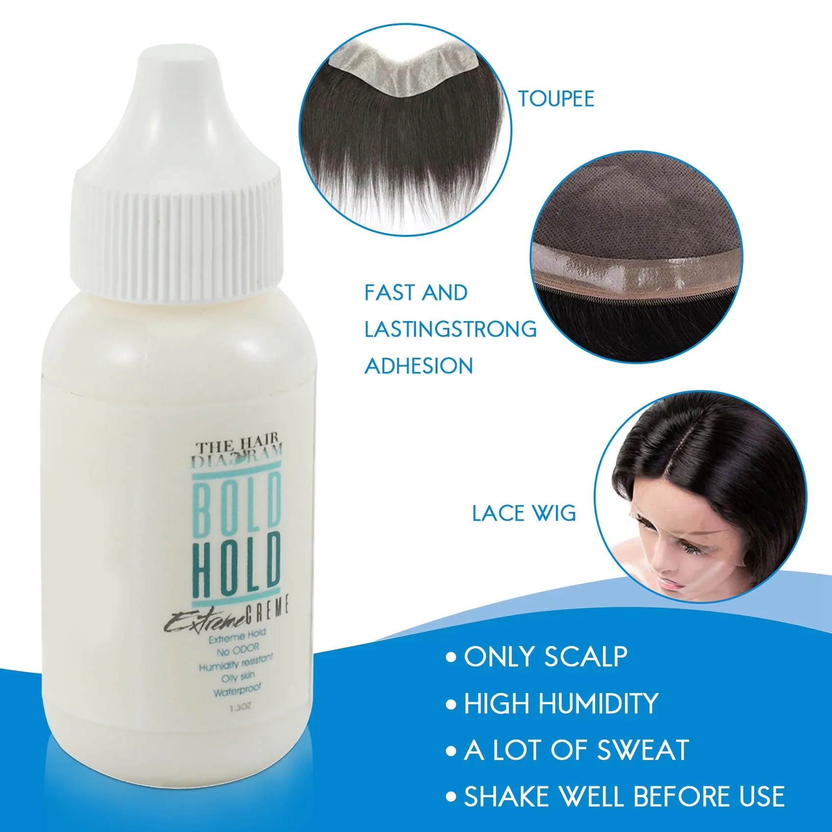 Newest Lace Wig Cap Toupee Adhesive Glue Hair Replacement Adhesive Extra Moisture Control Lasting Wig Glue for Wigs 38ML