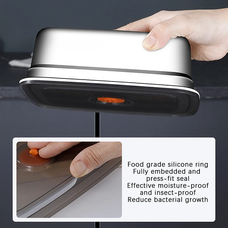 Stainless Steel Camping Lunch Box Sealed Leak-proof Bento Box Microwave Suitable Large Capacity Refrigerator Freezer Storage Box view 5