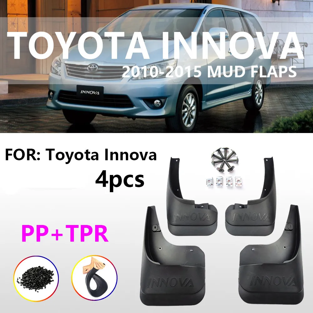 Car molded Mudguards Mudflaps For Toyota Innova 2006 - 2015 AN40 4pcs Splash Guards Mud Flaps Mud Guards Tire Guards accessories