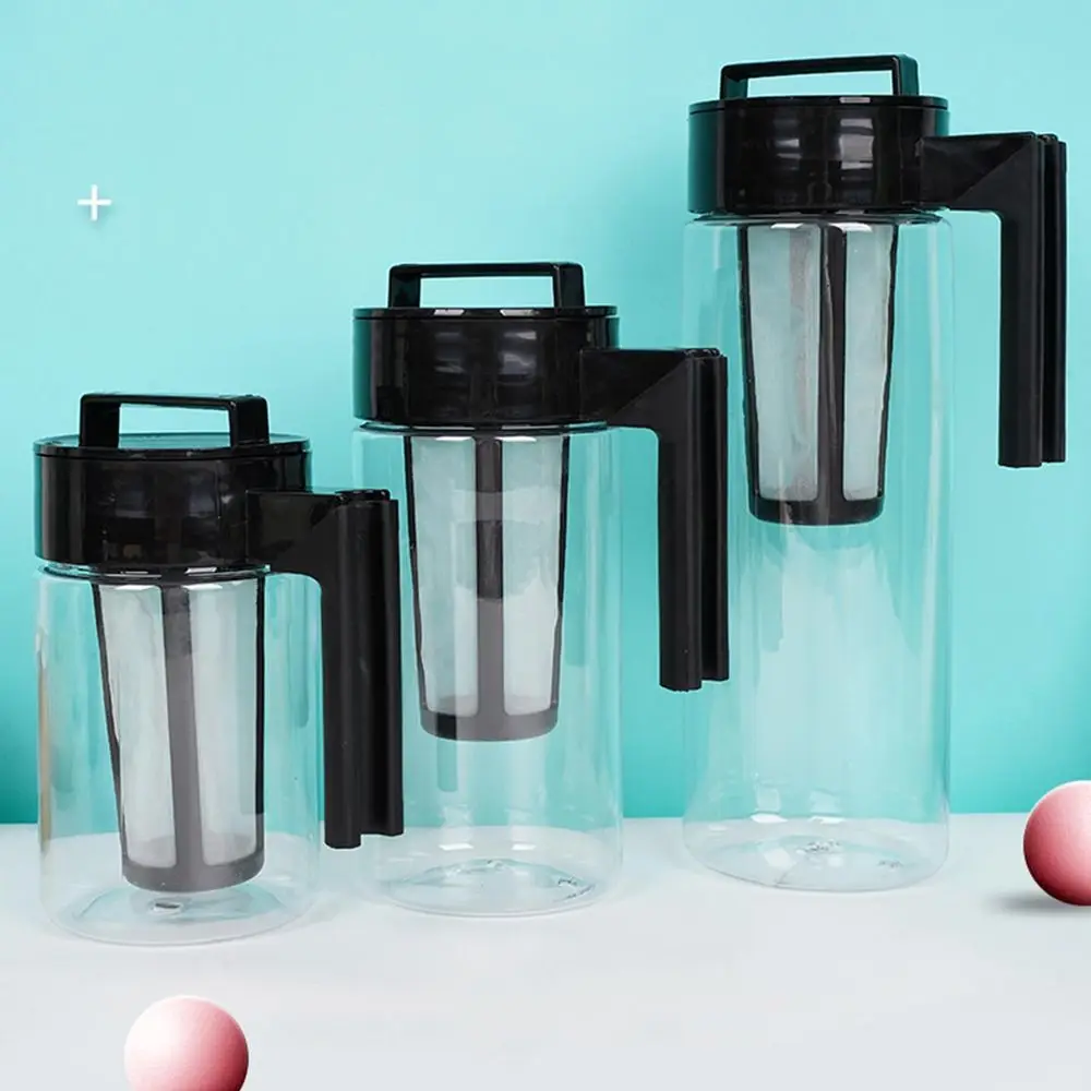 Silicone Handle Cold Brew Coffee Maker Airtight Seal Non-Slip Iced Tea Pitcher Big Capacity Filter Iced Coffee Brewer Office