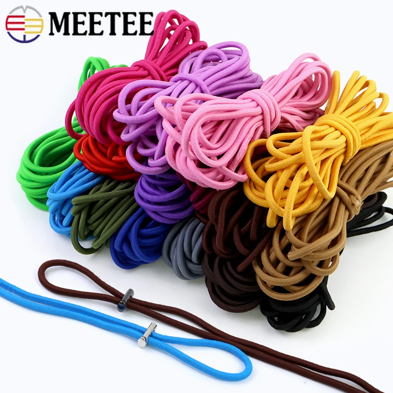 

10/20/50M 5mm Colored Elastics Rope HairBand Garment Rubber Bands Pants Waistband Bungee Cord Stretch Tape Sewing Accessories