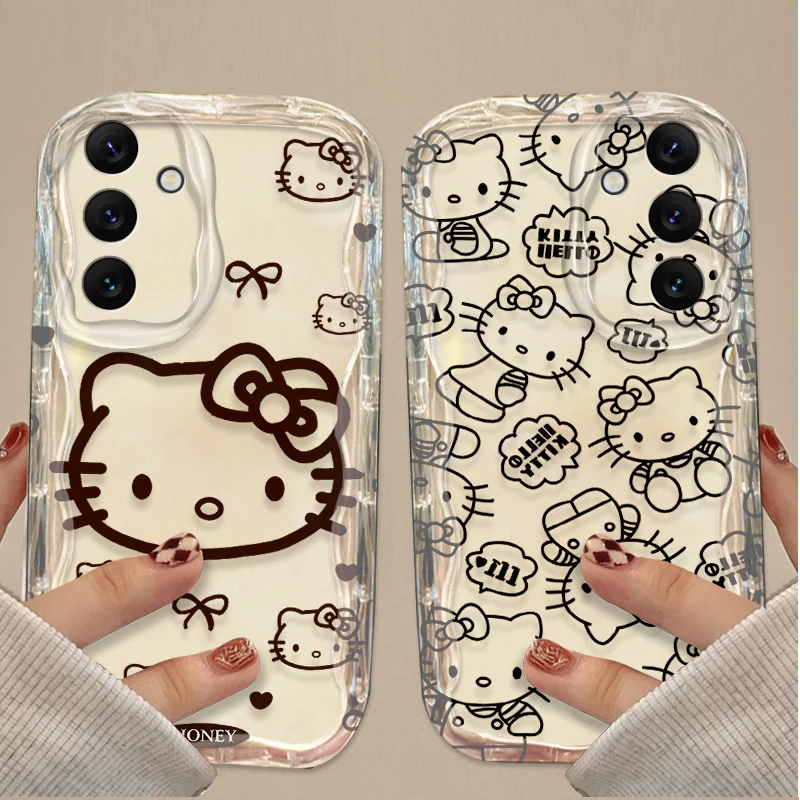 الكرتون مرحبا كيتي الحال بالنسبة لسامسونج غالاكسي A16 A06 A55 A35 A25 A15 A05 A05S A54 A34 A24 A14 A73 A53 A33 A23 A13 A52 A32 A22