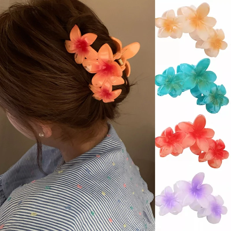 New Egg Flowers Hair Clips Back of Head Retro Hairpin Shark Clip Japanese and Korean Seaside Vacation Hair Accessories for Girls