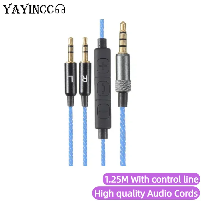 

YAYINCC Flexural Replacement 1.2m Audio Cable With Mic/ For Sol Republic Master Tracks HD V8 V10 V12 X3 Headphone Audio Cable ，