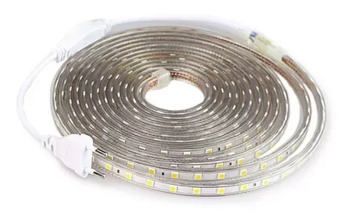 Residential Lighting Supply Tape, Mangueira de Fita, Branco, Quente, Frio, 15m, 220V, 5050, 2024