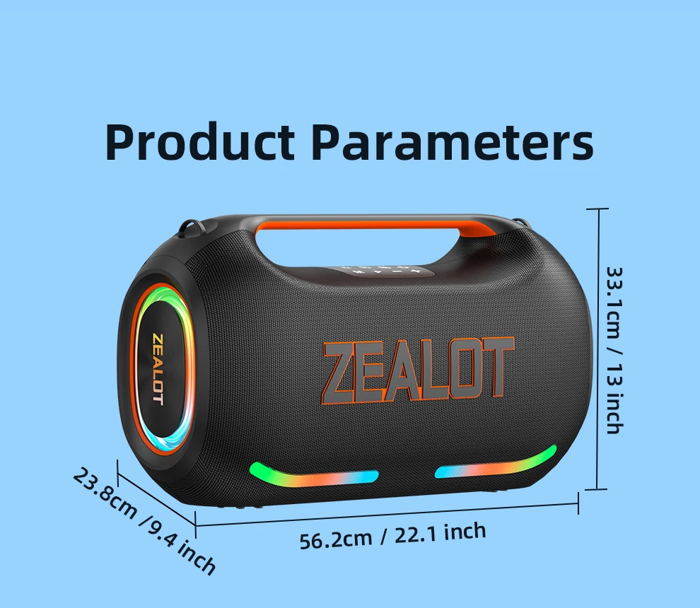 PL-zealot-ze41 250W Tragbarer Bluetooth-Lautsprecher StormBox Blast Outdoor Kabelloser Lautsprecher IPX6 Wasserdicht Party-Camping-Lautsprecher 12 Stunden Laufzeit – Detail 1