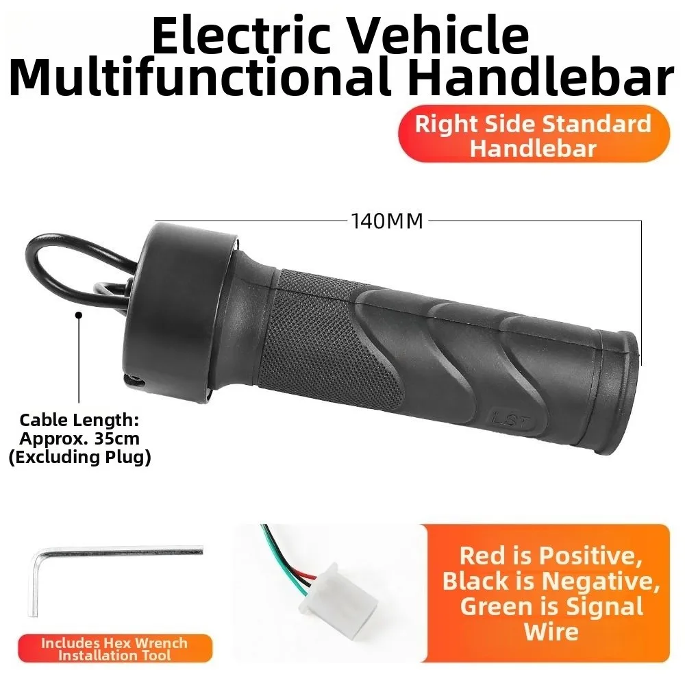 Universal Electric Vehicle Acceleration Handle Sensitive Black Electric Bike Throttle Grip Throttle Accelerator Handle Grips