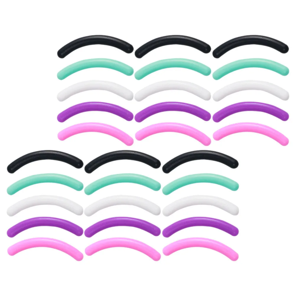 

30Pcs Eyelash Curler Silicone Refill Pads Durable Elastic Replacement Strips Lash Curler Cushions Soft Comfortable Makeup Use