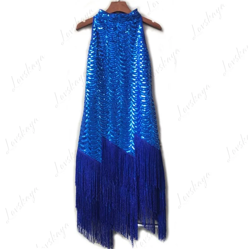 태슬 라틴 댄스 드레스, 무대용 스팽글 공연 의상, 여름 신상