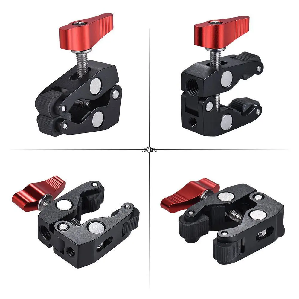 Universal Magic Arm Multi Functional Ballhead Clamp Double Ball Adapter Shoe Mount Adapte For Monitor Led Light Video 1/4 Camera