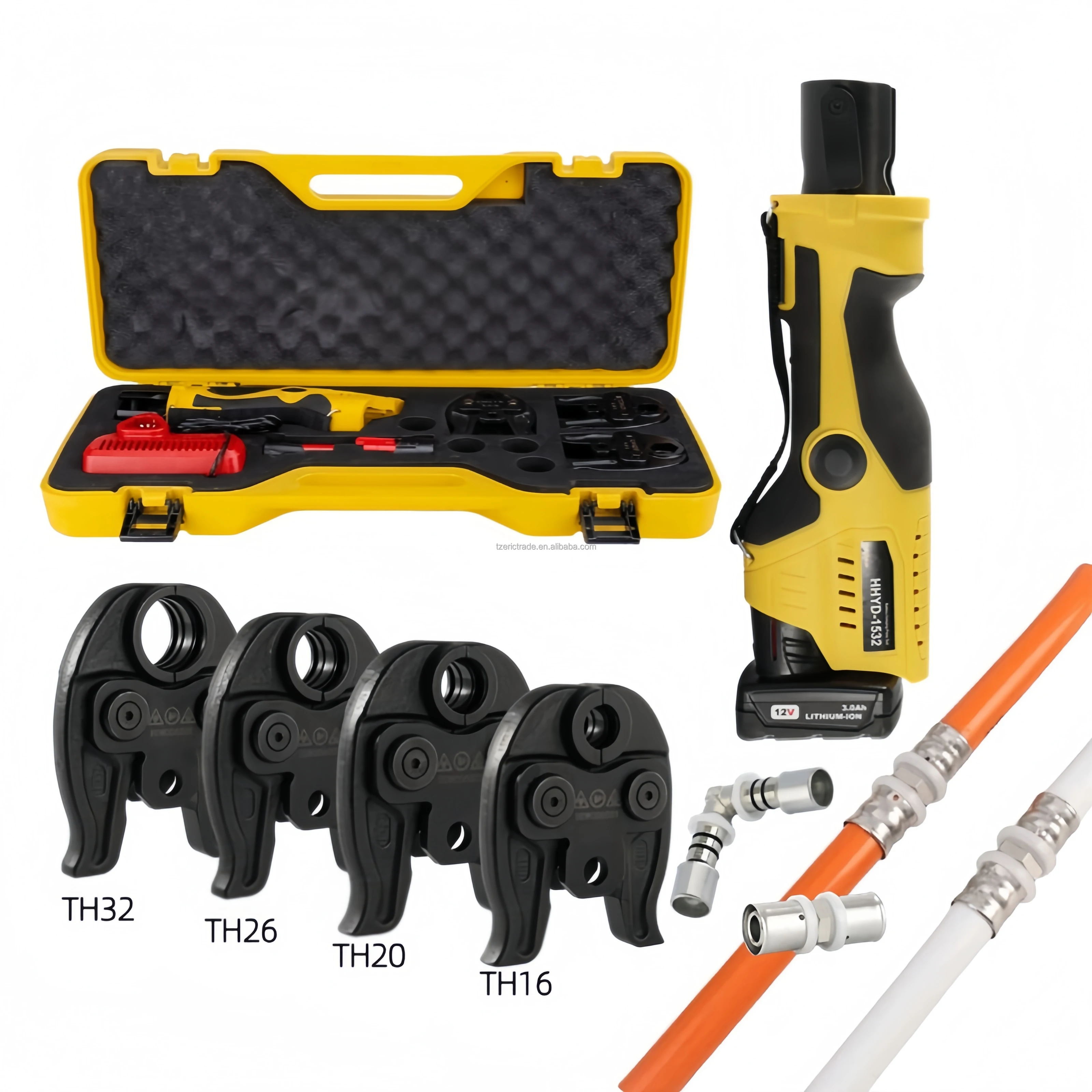 HHYD-1532 Glam Hydraulic Battery Powered Stainless Steel/Copper/PEX/Multi-layer Pipe Press Tool Compact Crimping Jaw TH16 20 26
