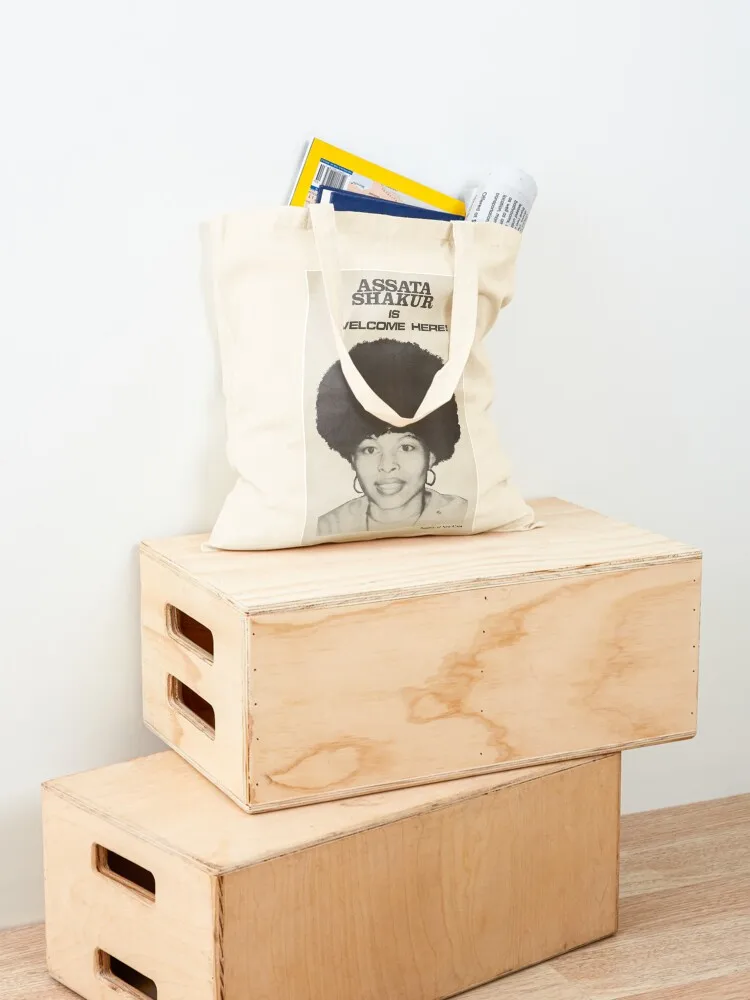 Assata Shakur is Welcome Here Tote Bag tote bag women Women's bag Handbags shopping logo