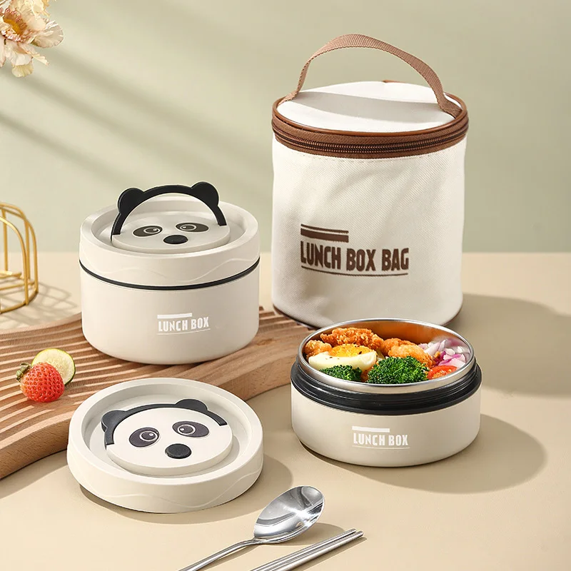 1PC Portable Sealed Insulated Lunch Box Microwaveable Stainless Steel Food Container With Rice Available