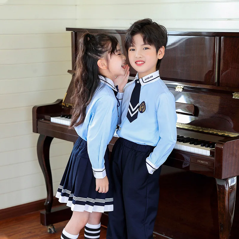 Uniformes scolaires de maternelle pour enfants, olympiques de récitation de style collège britannique, performance sur scène, C011