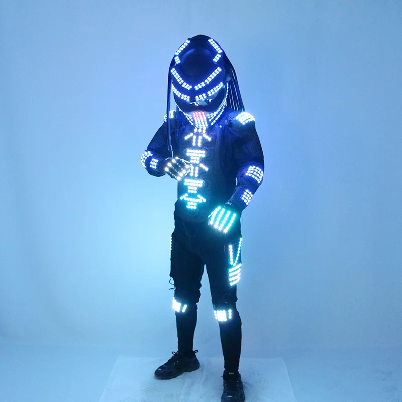 Alien War Iron Blood Warrior LED Luminous Clothing Fluorescent Clothing Electric Light Man Performance Dance Platform Clothing