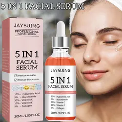 Face Essence 5 In 1 Whitening Anti Aging Hyaluronic Acid Facial Serum Anti Wrinkle Shrink Pores Vitamin C Skin Care Serum