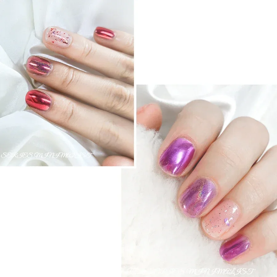 6Pcs Holographic Nail Art Glitter Powder Sparkly Laser Chrome Fine Dust Acrylic Nail Supplies for Professionals Bulk Pack