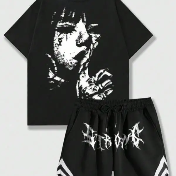 

New NS Clothing Sets Men's Casual Sportswear T-irt Sve-Length 7 orts Autumn Season Faion Comfortable Breathable